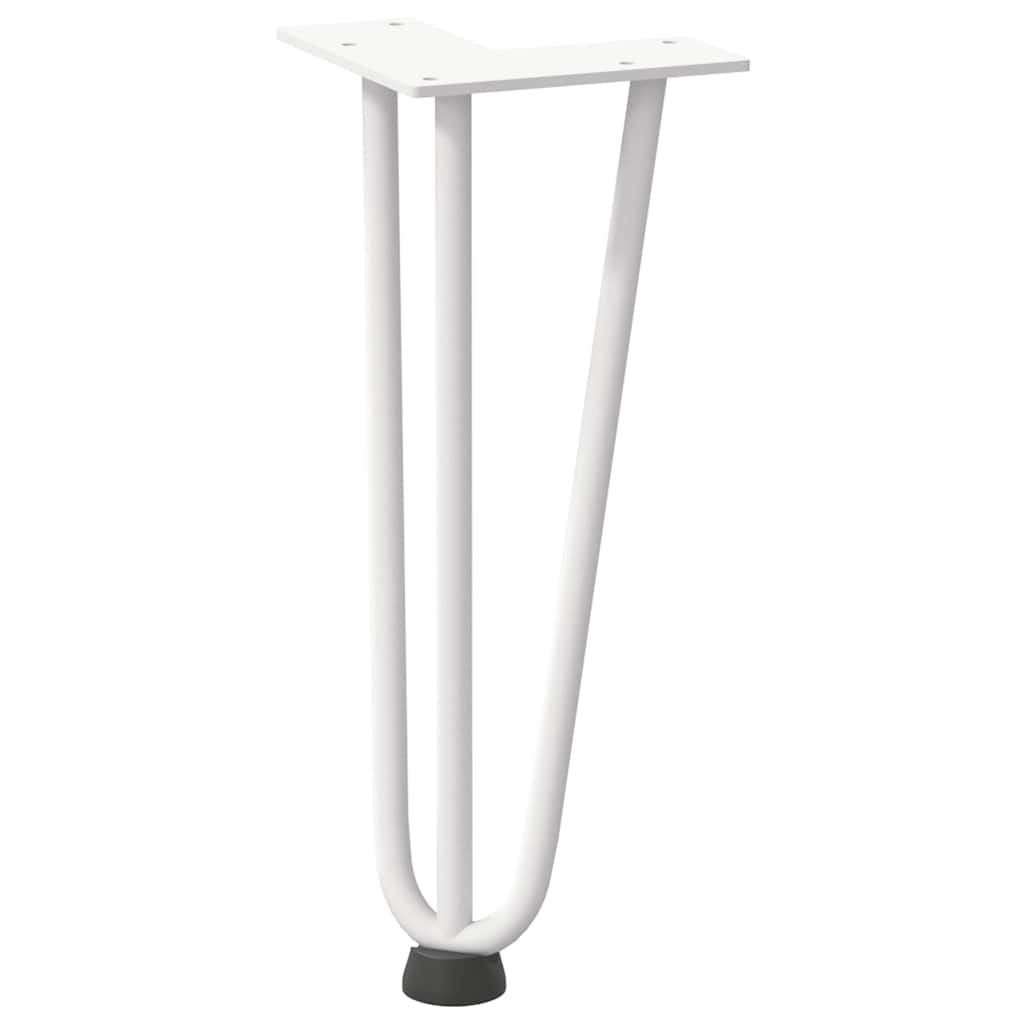 vidaXL Nogi do stolika kawowego w kształcie spinki do włosów 4 szt. Białe 30 cm Stal lite