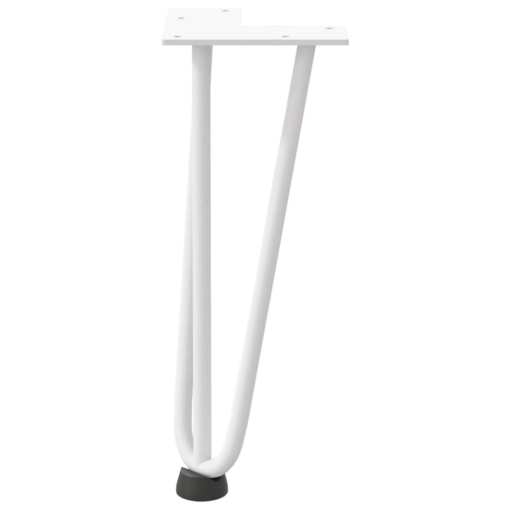 vidaXL Nogi do stolika kawowego w kształcie spinki do włosów 4 szt. Białe 30 cm Stal lite