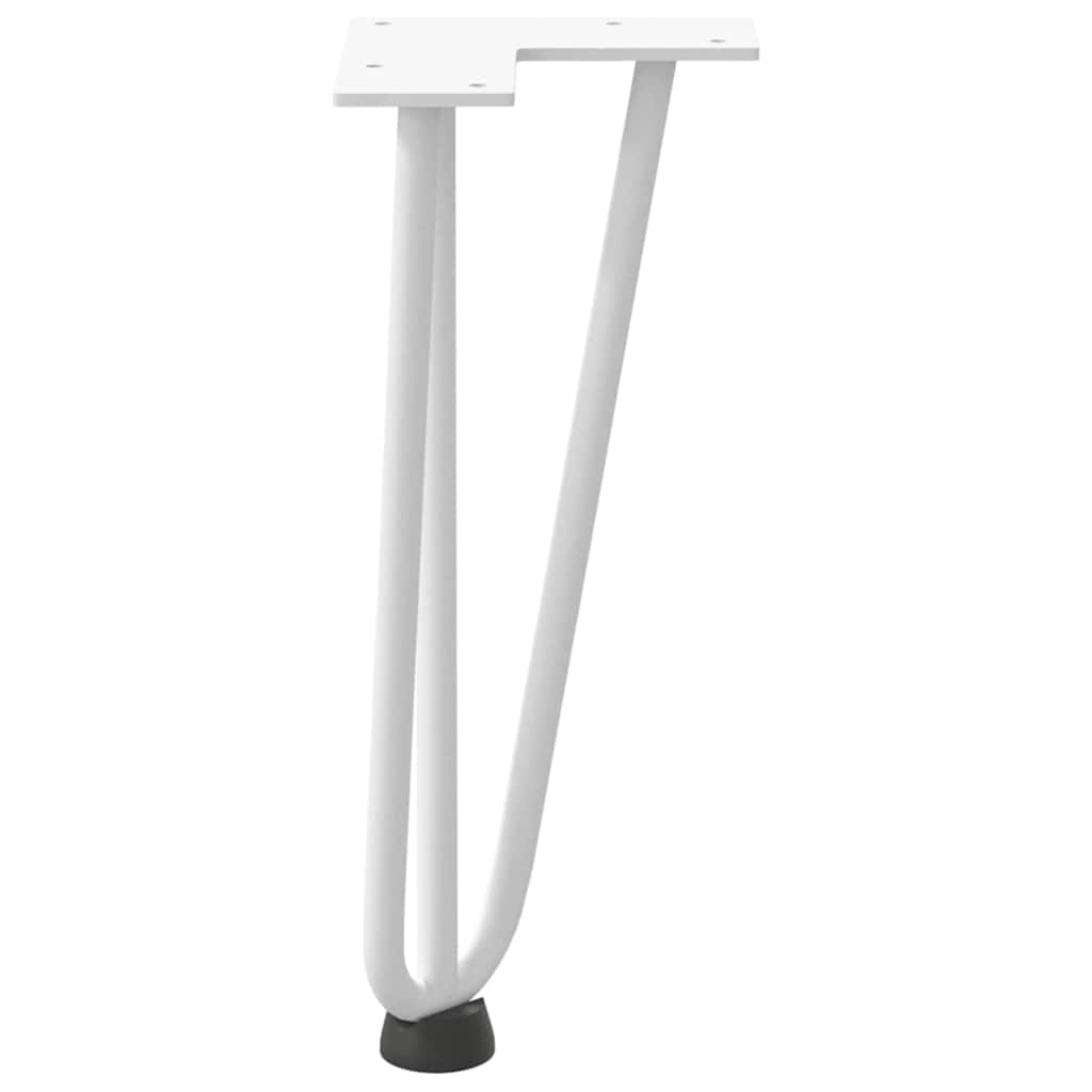 vidaXL Nogi do stolika kawowego w kształcie spinki do włosów 4 szt. Białe 30 cm Stal lite