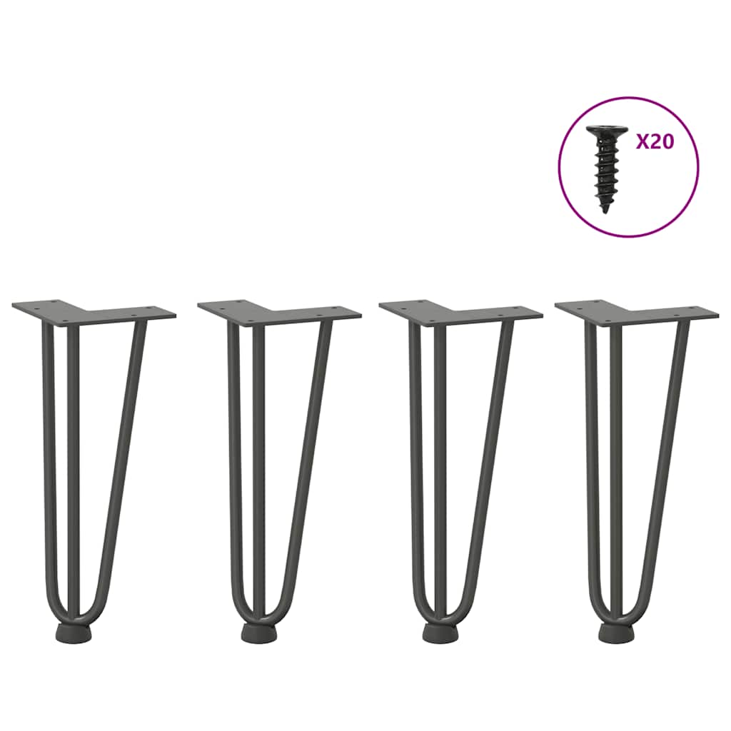 vidaXL Nogi do stolika kawowego 4 szt. Antracyt 30 cm Stal lite