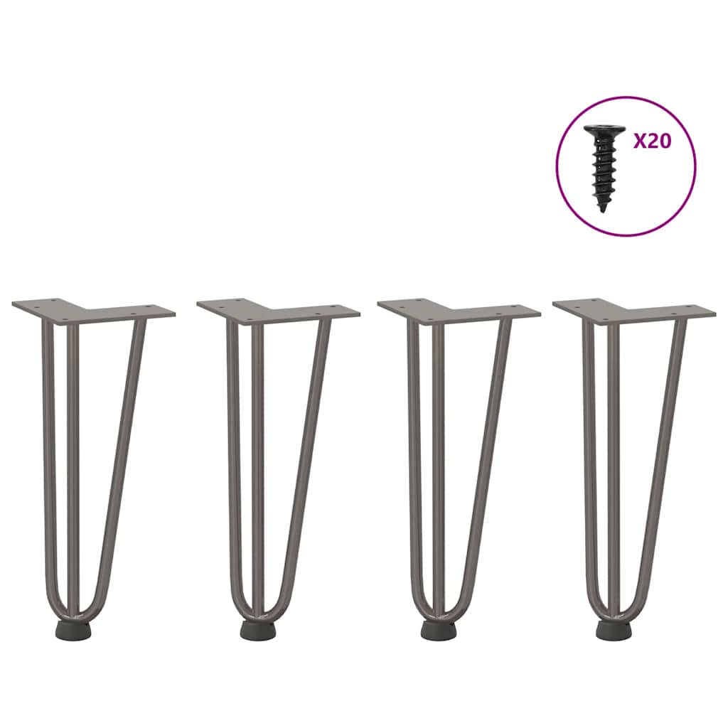 vidaXL Nogi do stolika kawowego 4 szt. Naturalna stal 30 cm Solidna stal