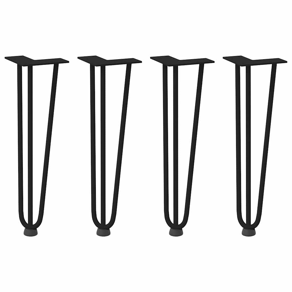 vidaXL Nogi do stolika kawowego w kształcie spinki do włosów 4 szt. Czarne 42 cm Stal lite