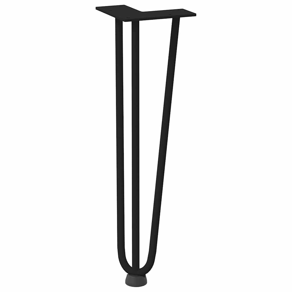 vidaXL Nogi do stolika kawowego w kształcie spinki do włosów 4 szt. Czarne 42 cm Stal lite
