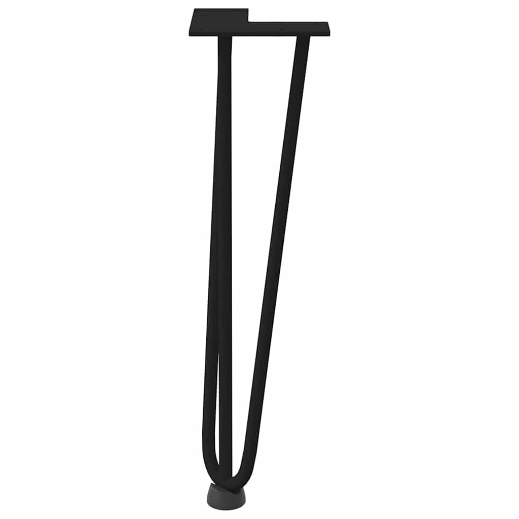 vidaXL Nogi do stolika kawowego w kształcie spinki do włosów 4 szt. Czarne 42 cm Stal lite