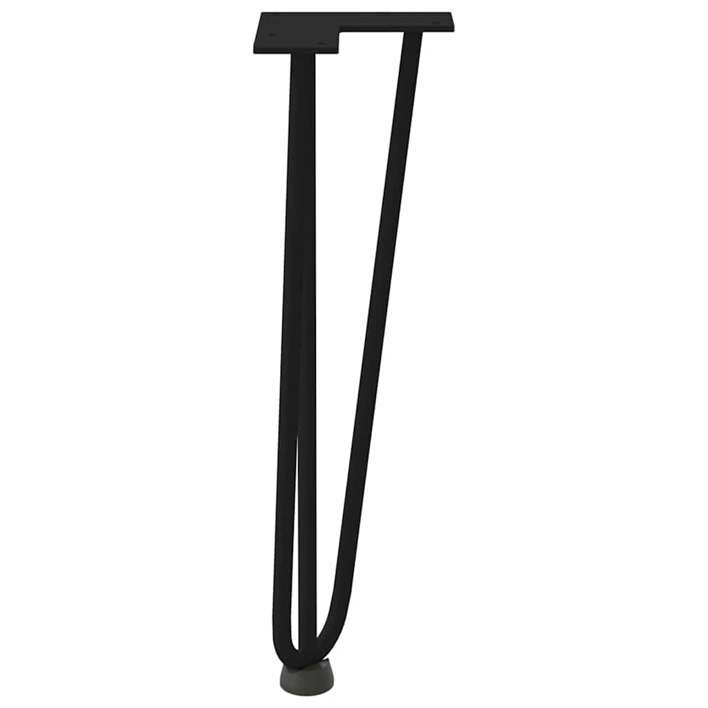 vidaXL Nogi do stolika kawowego w kształcie spinki do włosów 4 szt. Czarne 42 cm Stal lite
