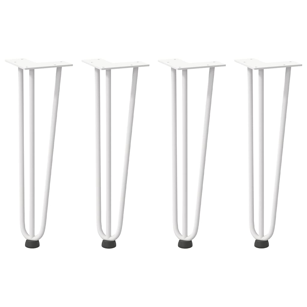 vidaXL Nogi do stolika kawowego w kształcie spinki do włosów 4 szt. Białe 42 cm Stal lite