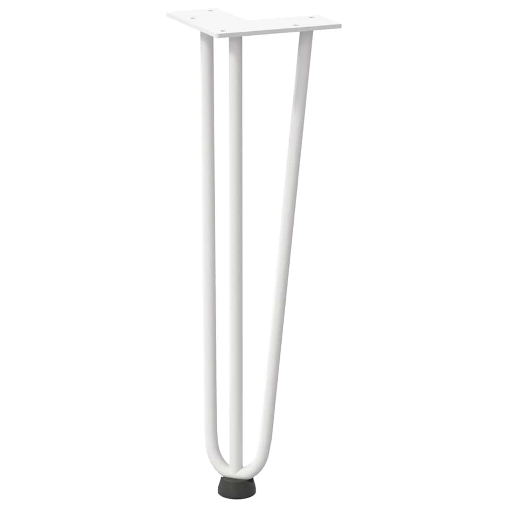 vidaXL Nogi do stolika kawowego w kształcie spinki do włosów 4 szt. Białe 42 cm Stal lite