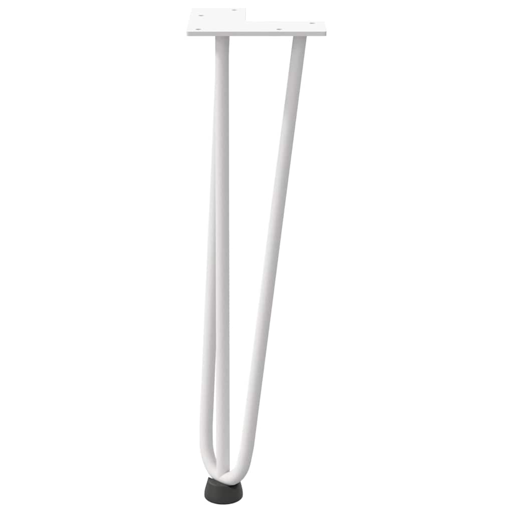 vidaXL Nogi do stolika kawowego w kształcie spinki do włosów 4 szt. Białe 42 cm Stal lite