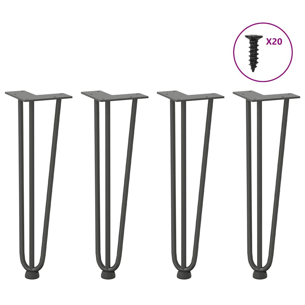 vidaXL Nogi do stolika kawowego 4 szt. Antracyt 42 cm Stal lite