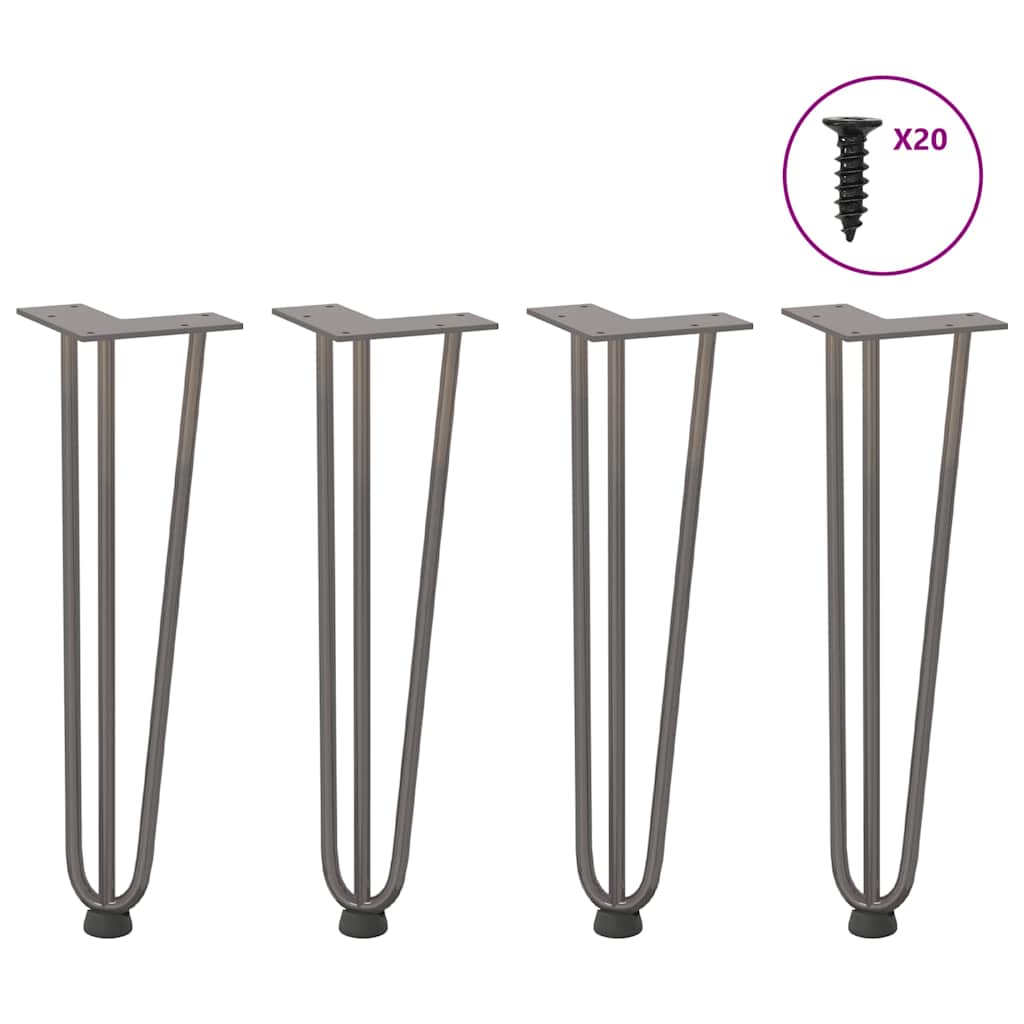 vidaXL Nogi do stolika kawowego 4 szt. Naturalna stal 42 cm Solidna stal