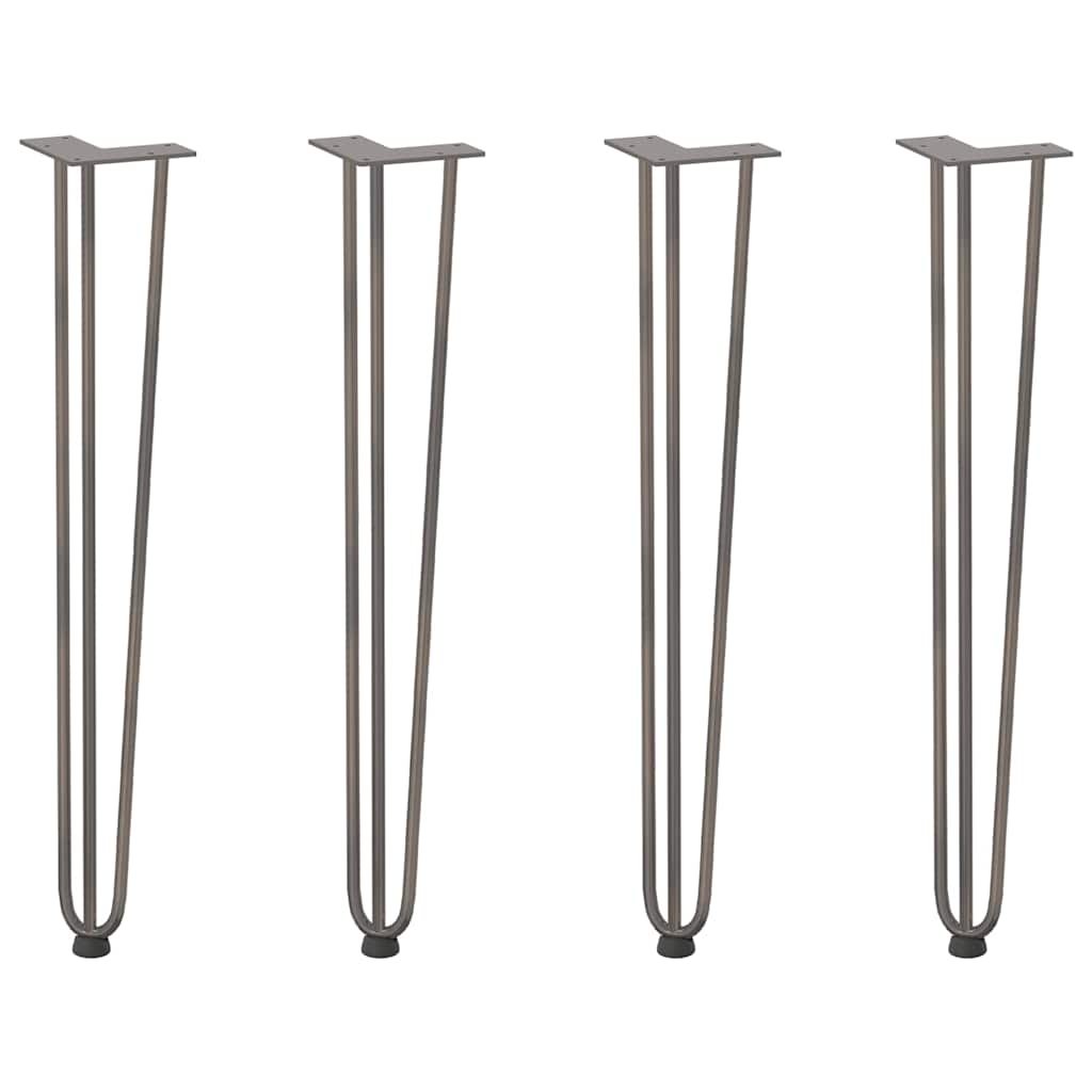 vidaXL nogi do stolików konsolowych do stolika konsolowego 4 szt. Naturalna stal 72 cm Solidna stal