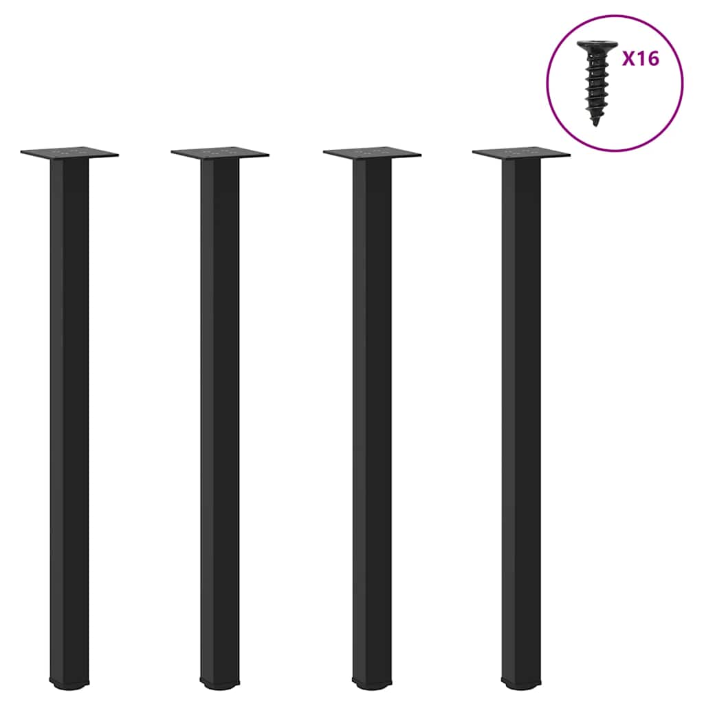 vidaXL Nogi do stołu konsolowego 4 szt. Czarne 72-74 cm Stalowe