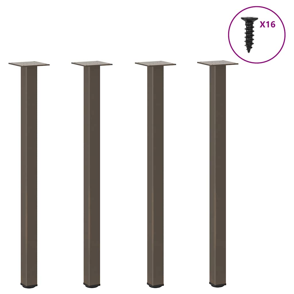 vidaXL Nogi do stołu konsolowego 4 szt. Naturalna stal 72-74 cm Stal
