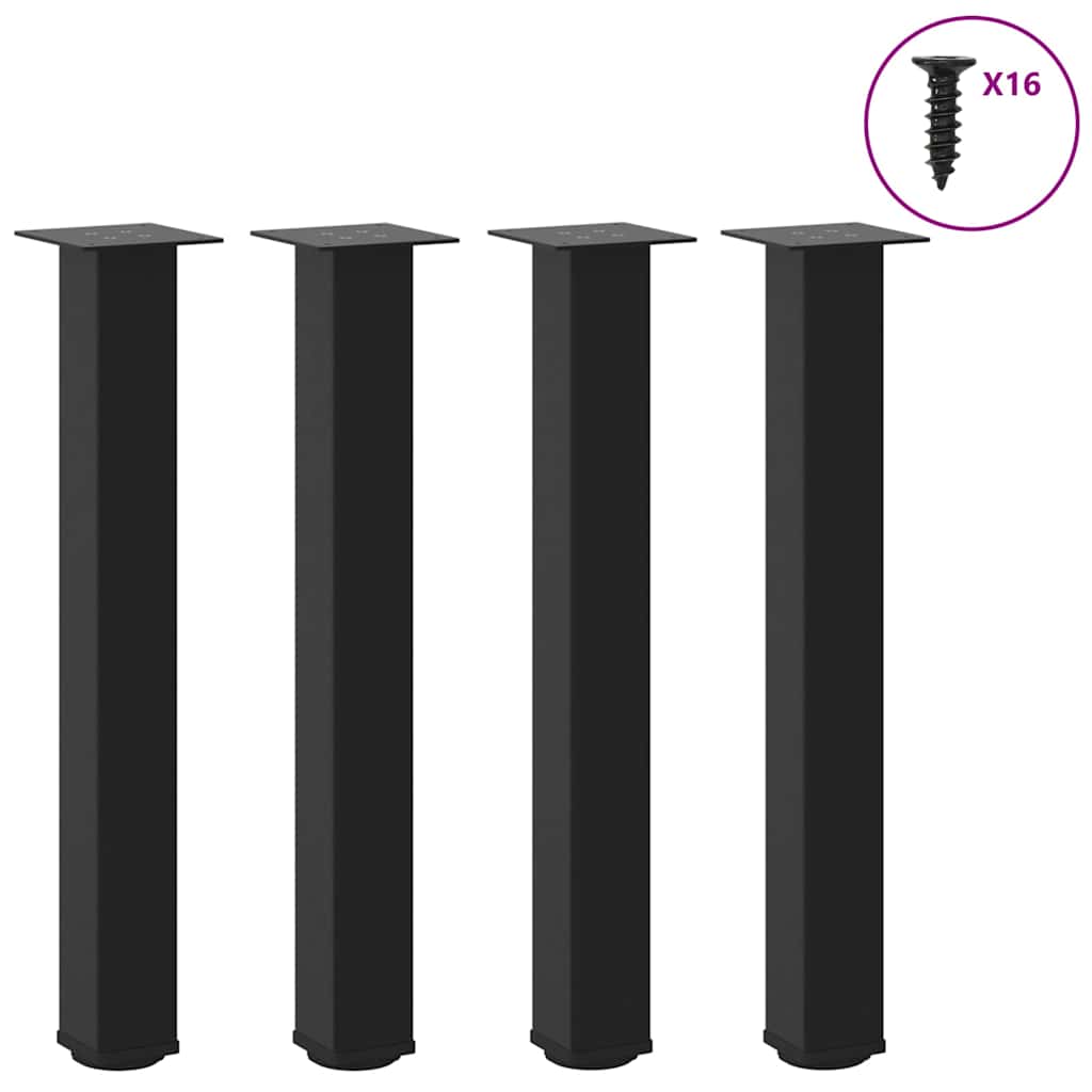 vidaXL Nogi do stołu konsolowego 4 szt. Czarne 72-74 cm Stalowe