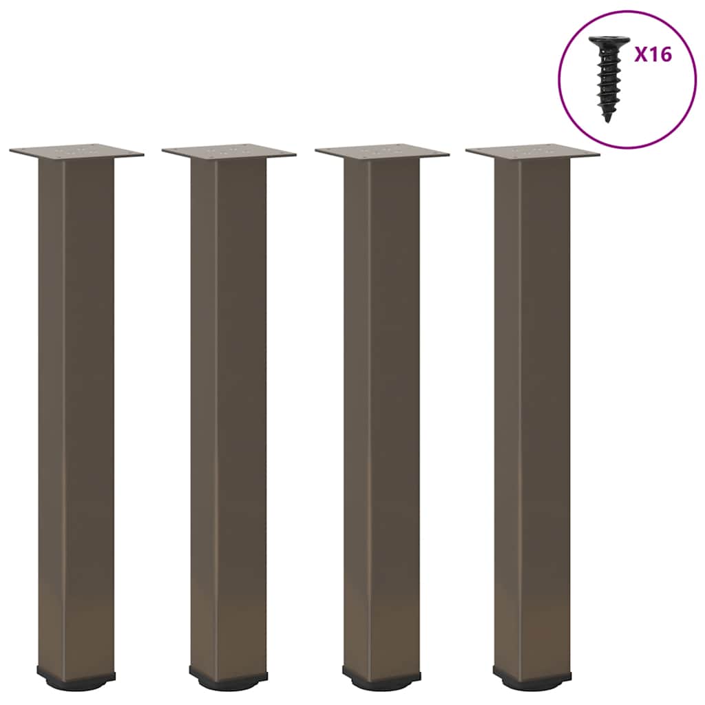 vidaXL Nogi do stołu konsolowego 4 szt. Naturalna stal 72-74 cm Stal
