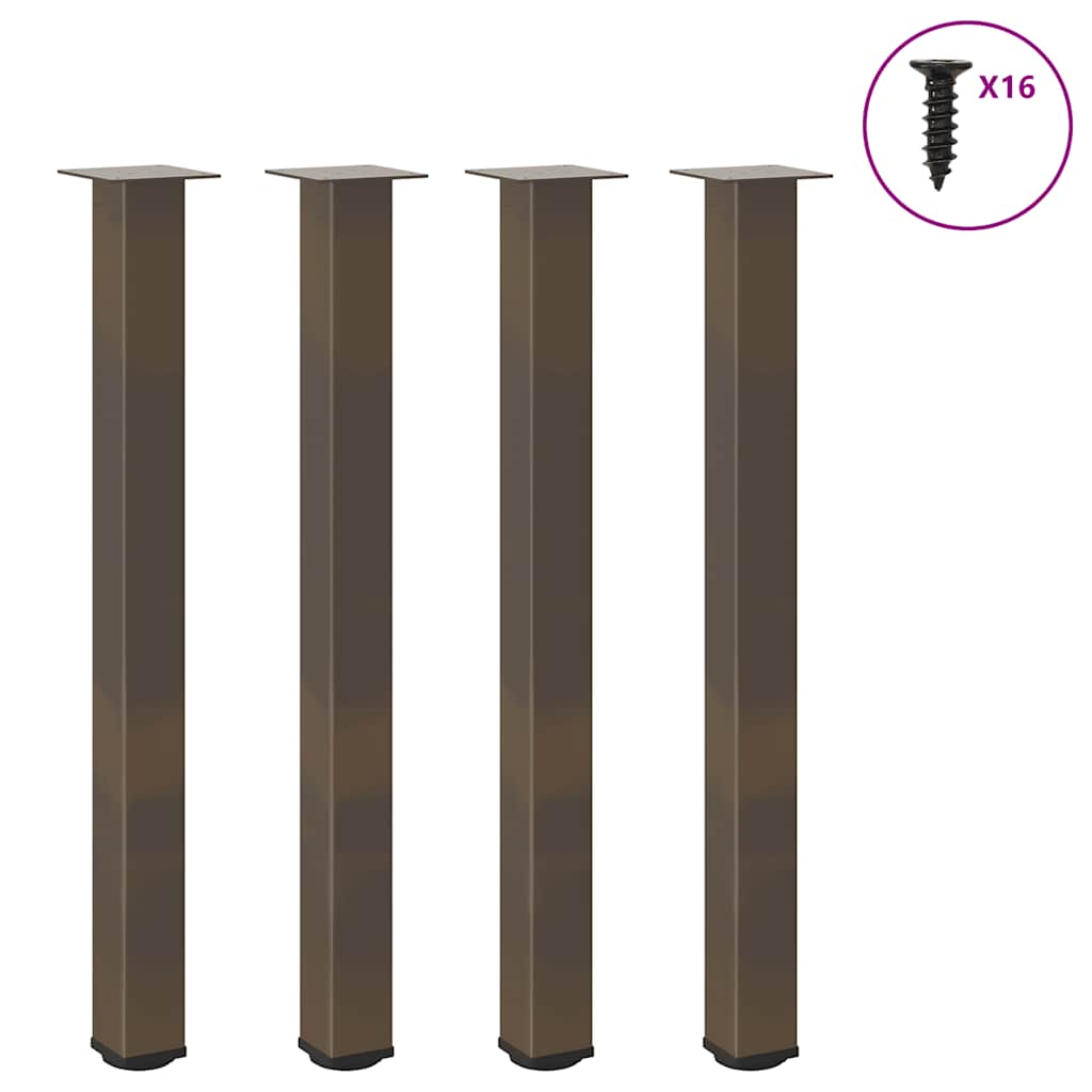 vidaXL Nogi do stołu barowego 4 szt. Naturalna stal 90-92 cm Stal