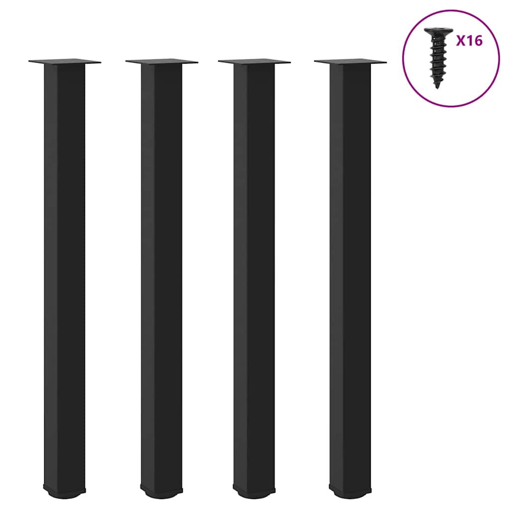 vidaXL Nogi do stołu barowego 4 szt. Czarne 110-112 cm Stalowe