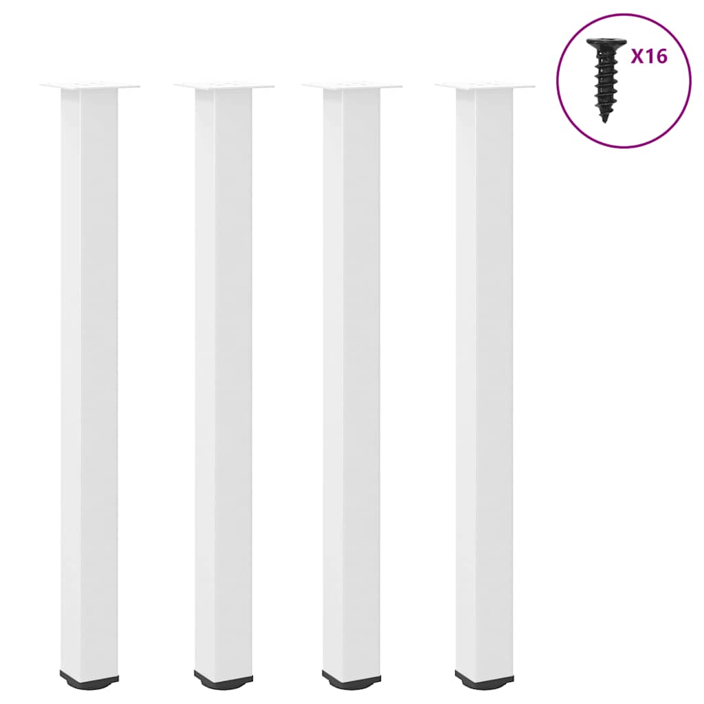 vidaXL Nogi do stołu barowego 4 szt. Białe 110-112 cm Stal