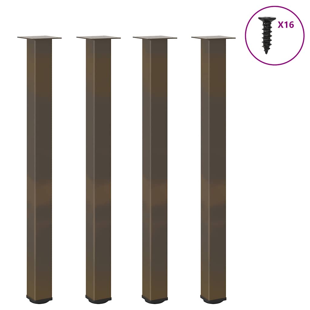 vidaXL Nogi do stołu barowego 4 szt. Naturalna stal 110-112 cm Stal