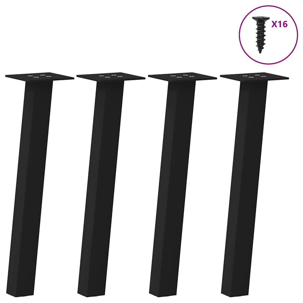 vidaXL Nogi do stolika kawowego 4 szt. Czarne 42 cm Stalowe