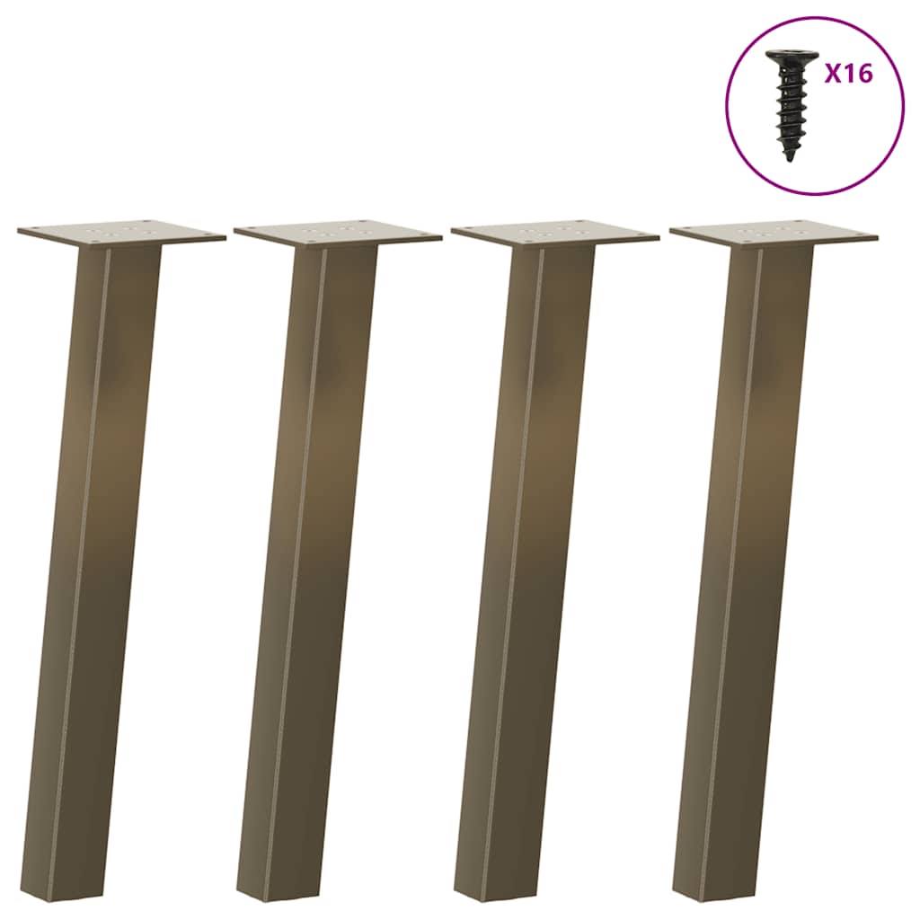 vidaXL Nogi do stolika kawowego 4 szt. Naturalna stal 42 cm Stal