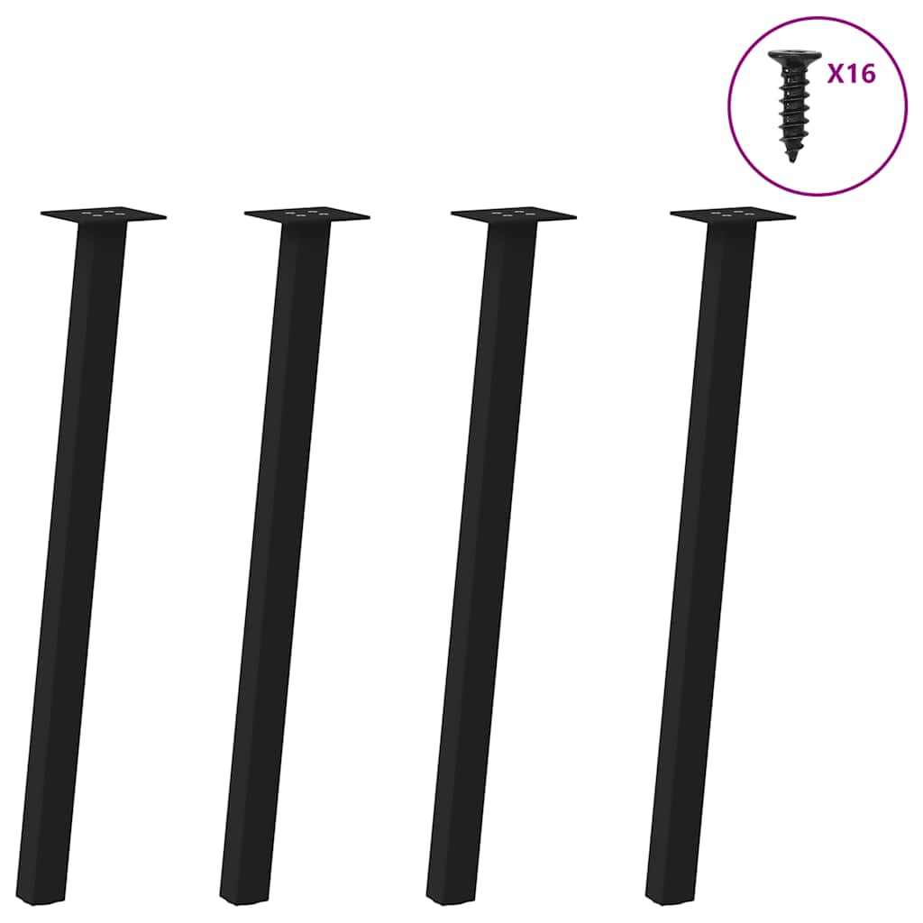 vidaXL Nogi do stołu konsolowego 4 szt. Czarne 72 cm Stalowe