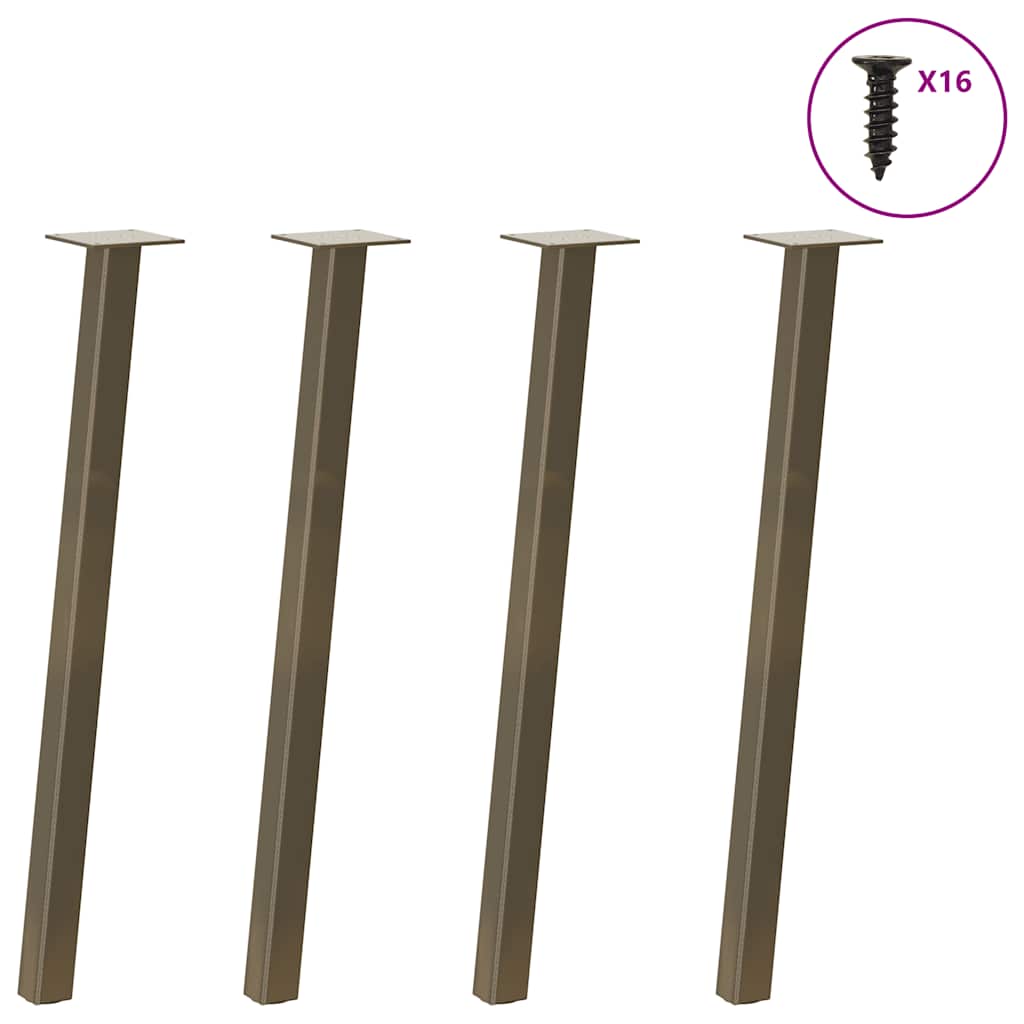 vidaXL Nogi do stołu konsolowego 4 szt. Naturalna stal 72 cm Stal