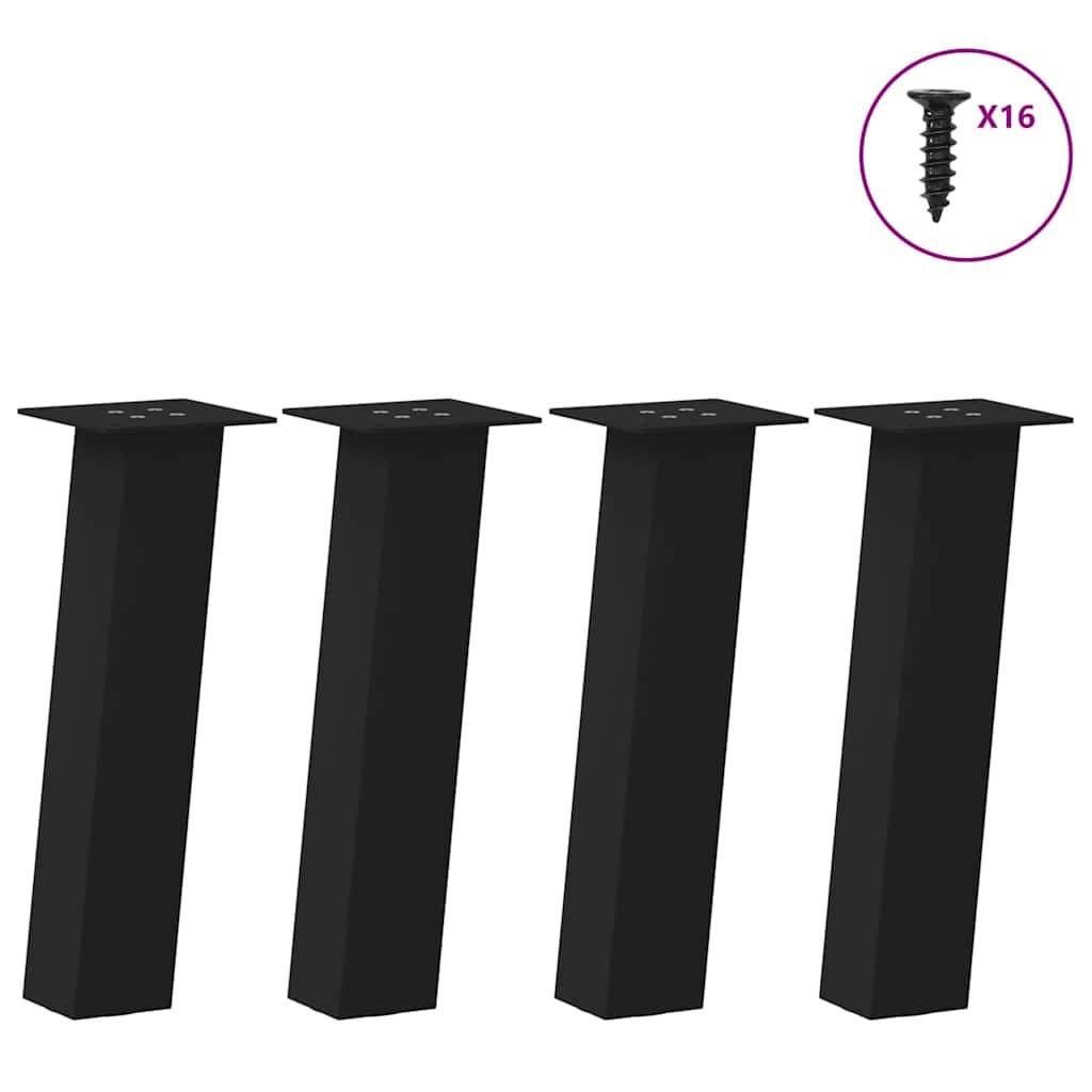 vidaXL Nogi do stolika kawowego 4 szt. Czarne 30 cm Stalowe