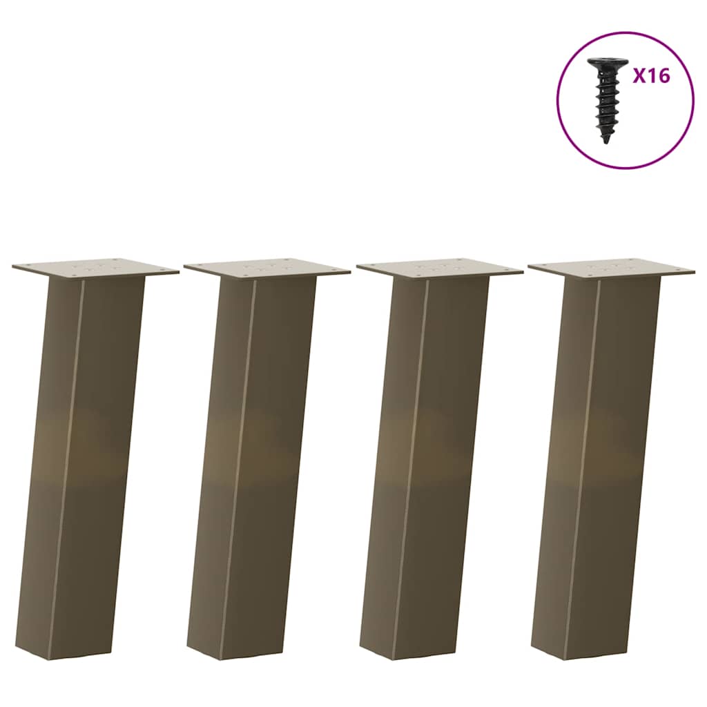vidaXL Nogi do stolika kawowego 4 szt. Naturalna stal 42 cm Stal