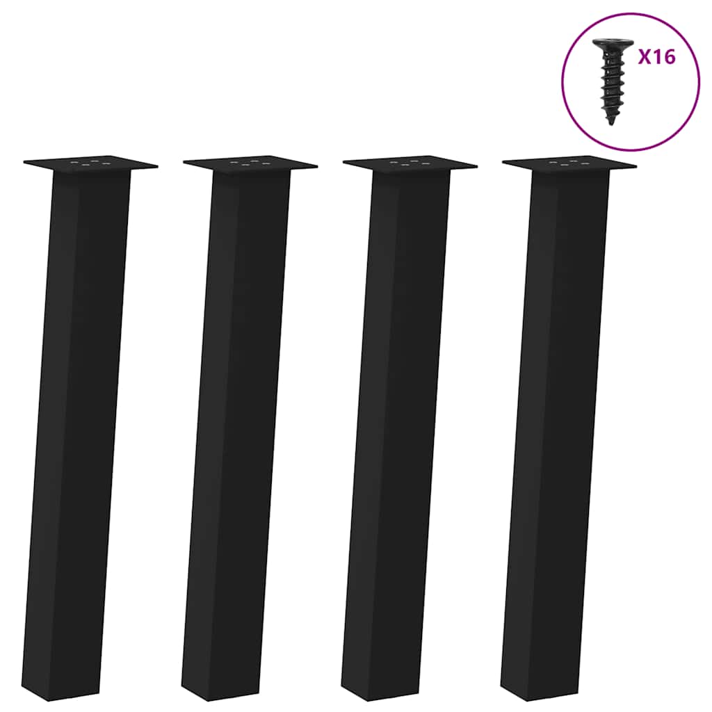 vidaXL Nogi do stołu konsolowego 4 szt. Czarne 72 cm Stalowe