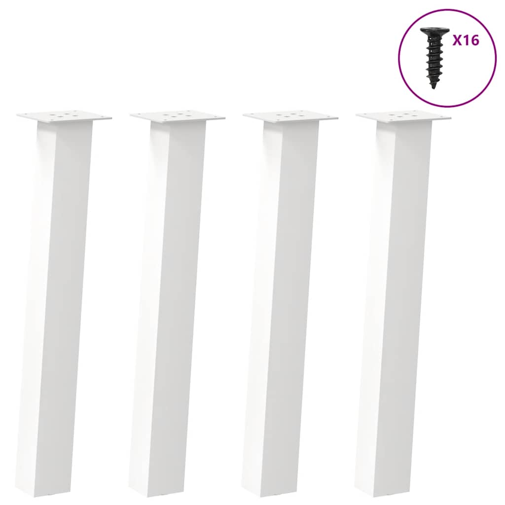 vidaXL Nogi do stołu konsolowego 4 szt. Białe 72 cm Stalowe
