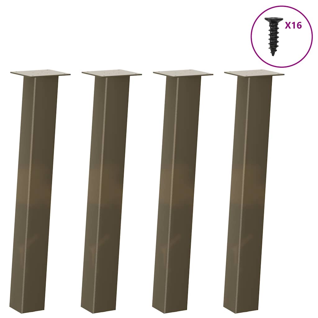 vidaXL Nogi do stołu konsolowego 4 szt. Naturalna stal 72 cm Stal