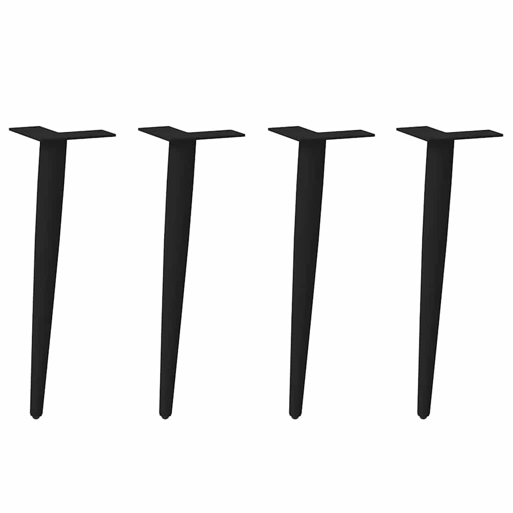 vidaXL Nogi do stolika kawowego w kształcie stożka 4 szt. Czarne 30-31 cm Stalowe