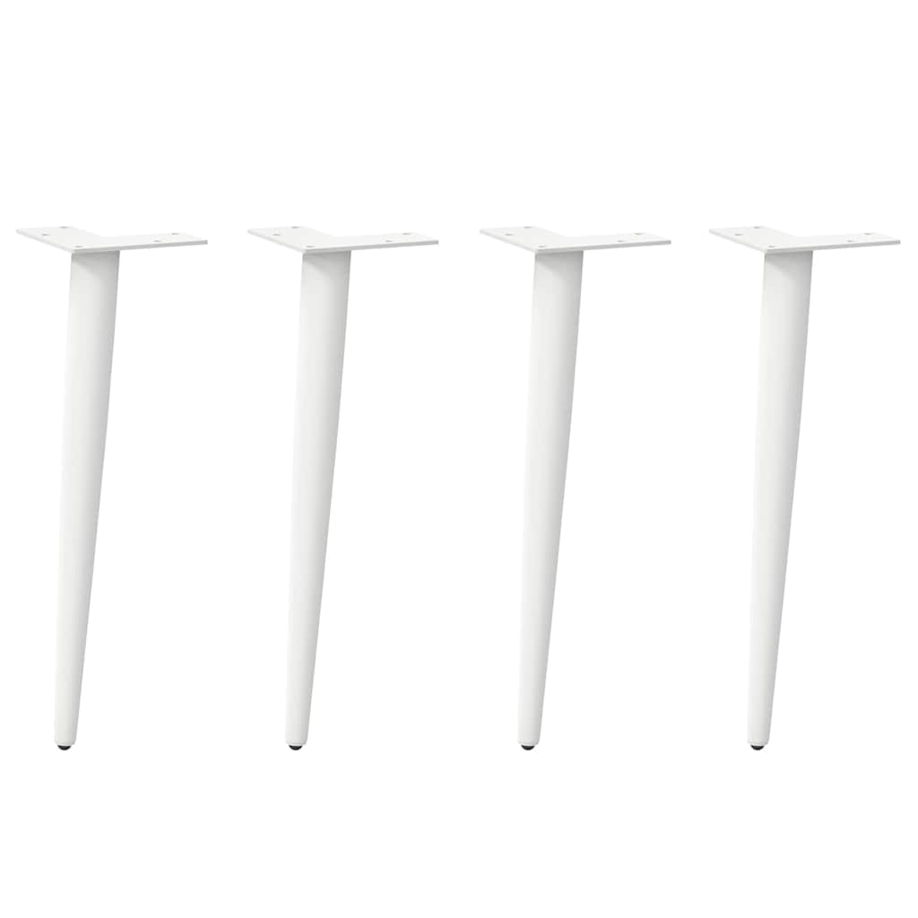 vidaXL Nogi do stolika kawowego w kształcie stożka 4 szt. Białe 30-31 cm Stal