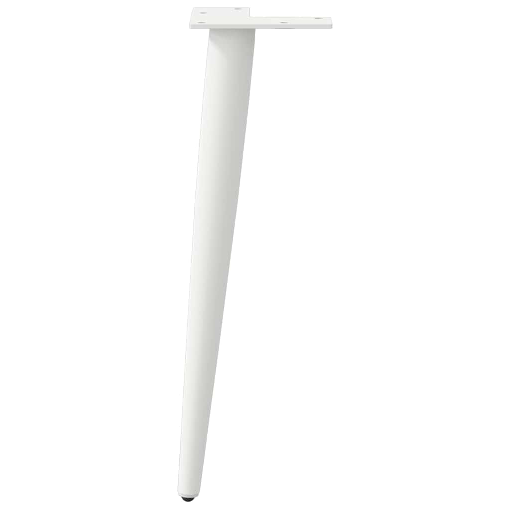 vidaXL Nogi do stolika kawowego w kształcie stożka 4 szt. Białe 30-31 cm Stal