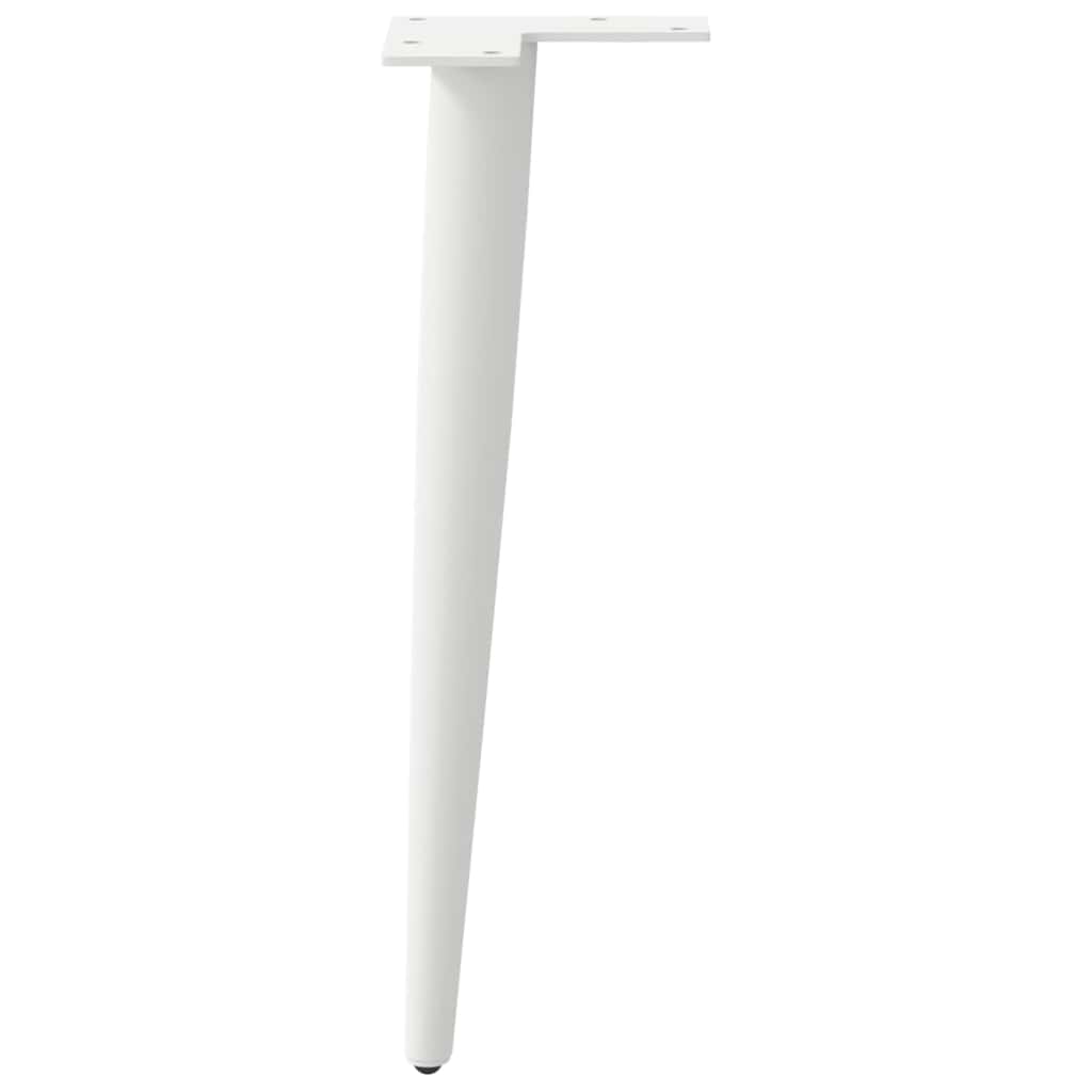 vidaXL Nogi do stolika kawowego w kształcie stożka 4 szt. Białe 30-31 cm Stal