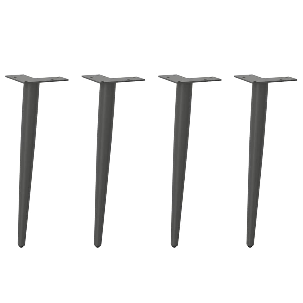 vidaXL Nogi do stolika kawowego w kształcie stożka 4 szt. Antracyt 30-31 cm Stal