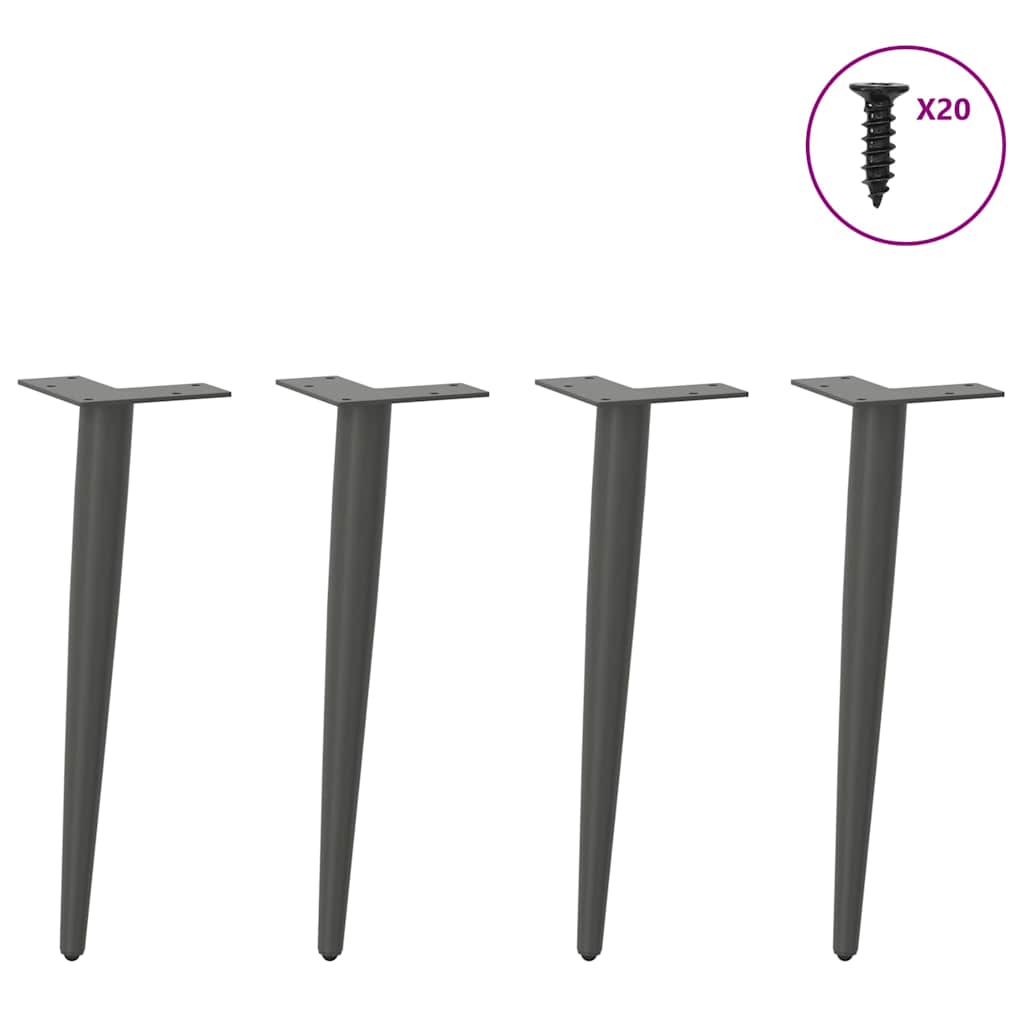 vidaXL Nogi do stolika kawowego w kształcie stożka 4 szt. Antracyt 30-31 cm Stal