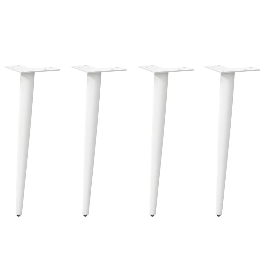 vidaXL Nogi do stolika kawowego w kształcie stożka 4 szt. Białe 42-43 cm Stalowe