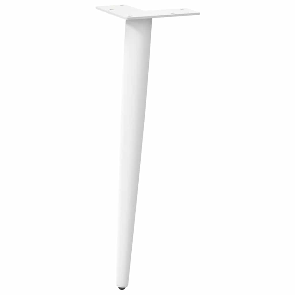 vidaXL Nogi do stolika kawowego w kształcie stożka 4 szt. Białe 42-43 cm Stalowe