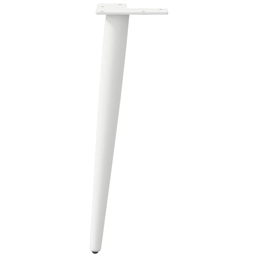 vidaXL Nogi do stolika kawowego w kształcie stożka 4 szt. Białe 42-43 cm Stalowe