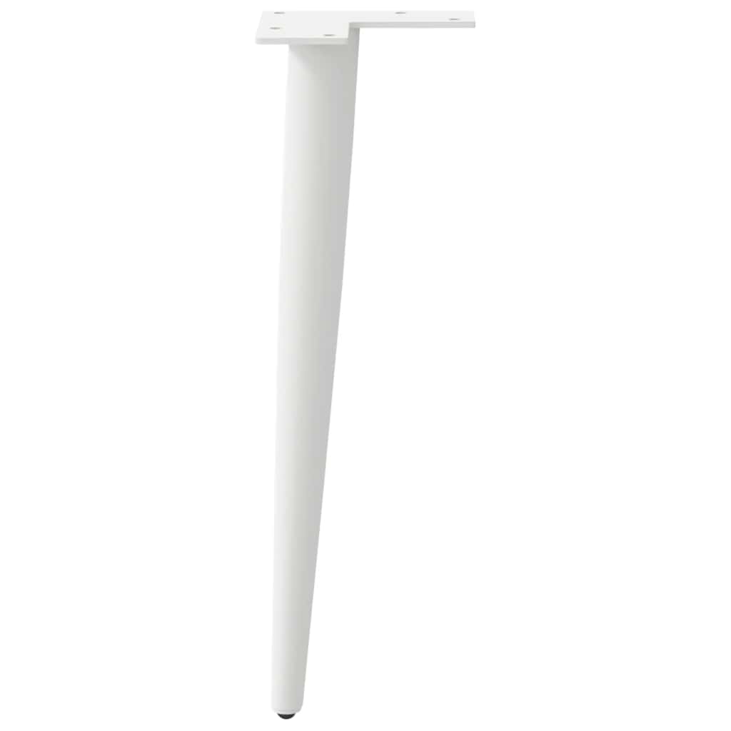 vidaXL Nogi do stolika kawowego w kształcie stożka 4 szt. Białe 42-43 cm Stalowe