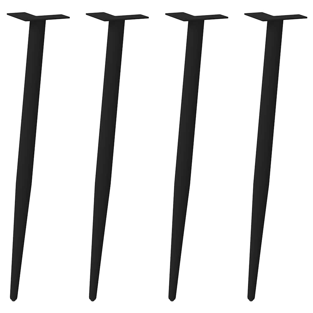 vidaXL Nogi do stołu konsolowego w kształcie stożka 4 szt. Czarne 72-73 cm Stalowe