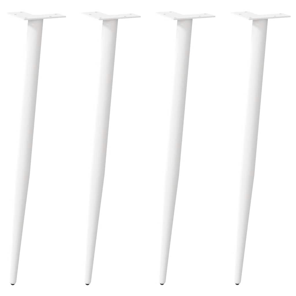 vidaXL Nogi do stołu konsolowego w kształcie stożka 4 szt. Białe 72-73 cm Stalowe