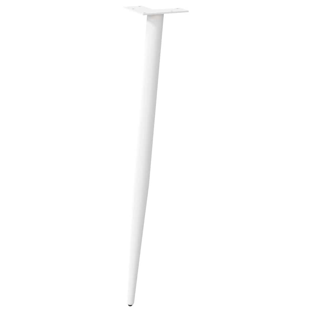 vidaXL Nogi do stołu konsolowego w kształcie stożka 4 szt. Białe 72-73 cm Stalowe
