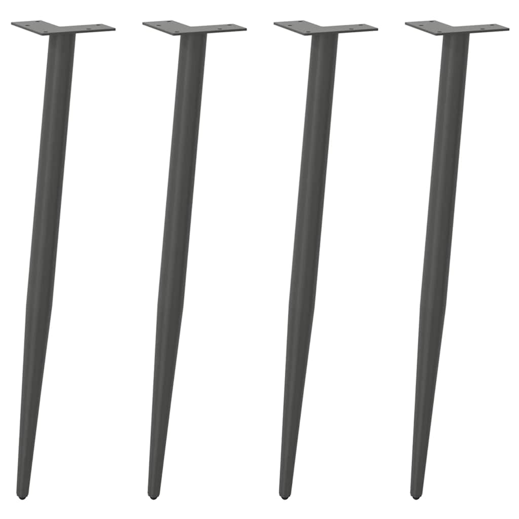 vidaXL Nogi do stołu konsolowego w kształcie stożka 4 szt. Antracyt 72-73 cm Stal