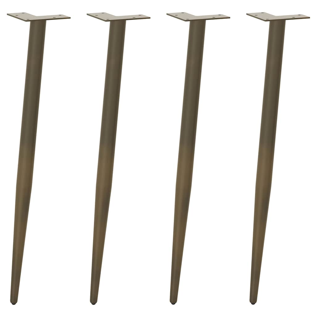 vidaXL Nogi do stołu konsolowego w kształcie stożka 4 szt. Naturalna stal 72-73 cm Stal