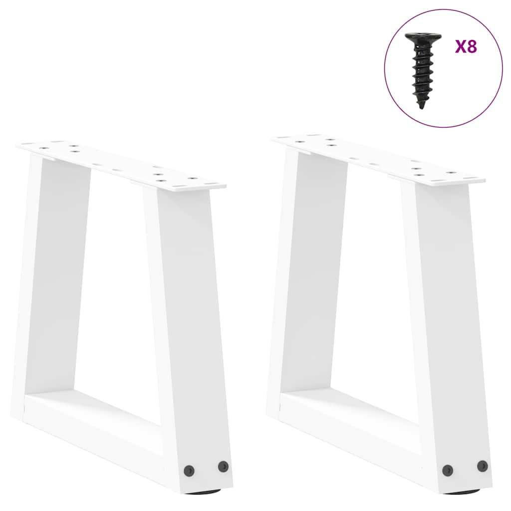 vidaXL Nogi do stolika kawowego w kształcie litery V 2 szt. Białe 30x(30-31,3) cm Stal