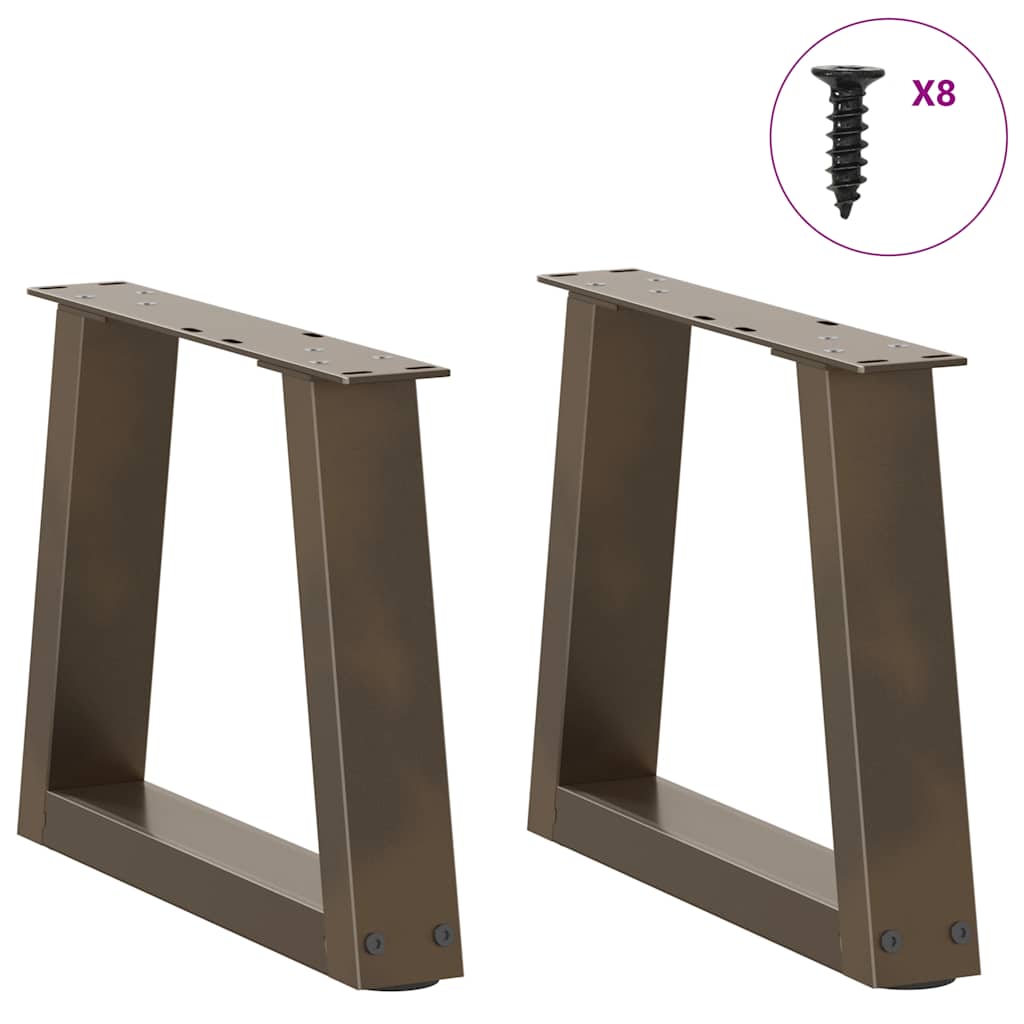 vidaXL Nogi do stolika kawowego w kształcie litery V 2 szt. Naturalna stal 30x(30-31,3) cm Stal