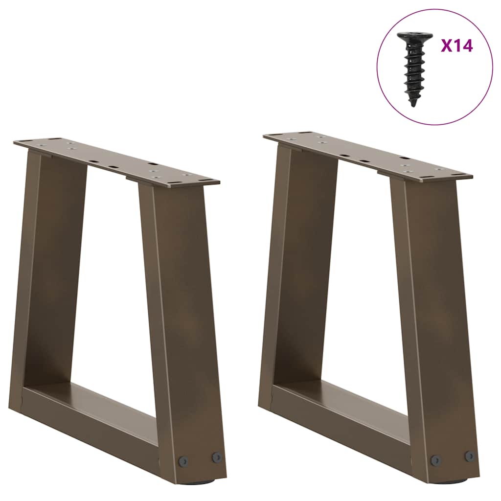 vidaXL Nogi do stolika kawowego w kształcie litery V 2 szt. Naturalna stal 40x(30-31,3) cm Stal
